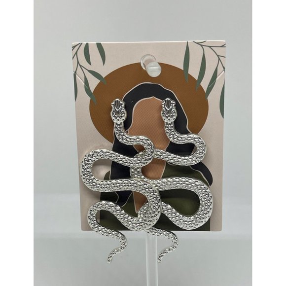 "Basilisk" Stud Earrings Snake Zinc Alloy Dangle Drop Earrings - Picture 3 of 3